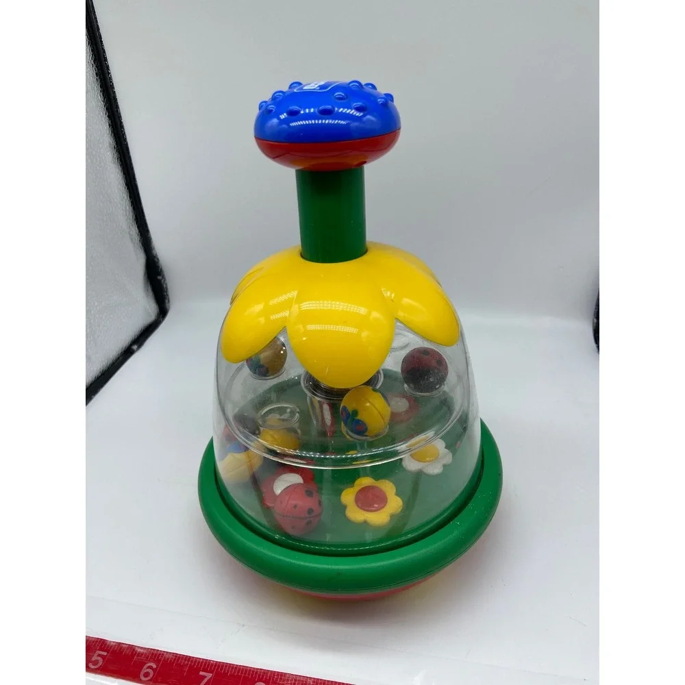 Chicco Spinning Top Toy Multicolor Ladybug Flower Garden Toddler Activity Toy